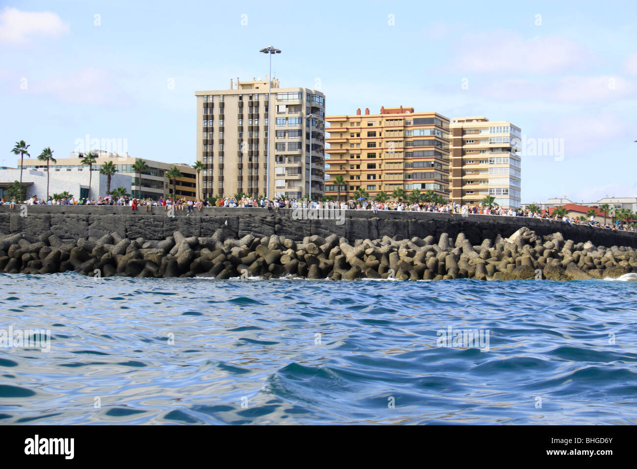 L'organizzazione presso l'Arco atlantico gara incrociatori per iniziare a Las Palmas de Gran Canaria Spagna cross atlantic Foto Stock