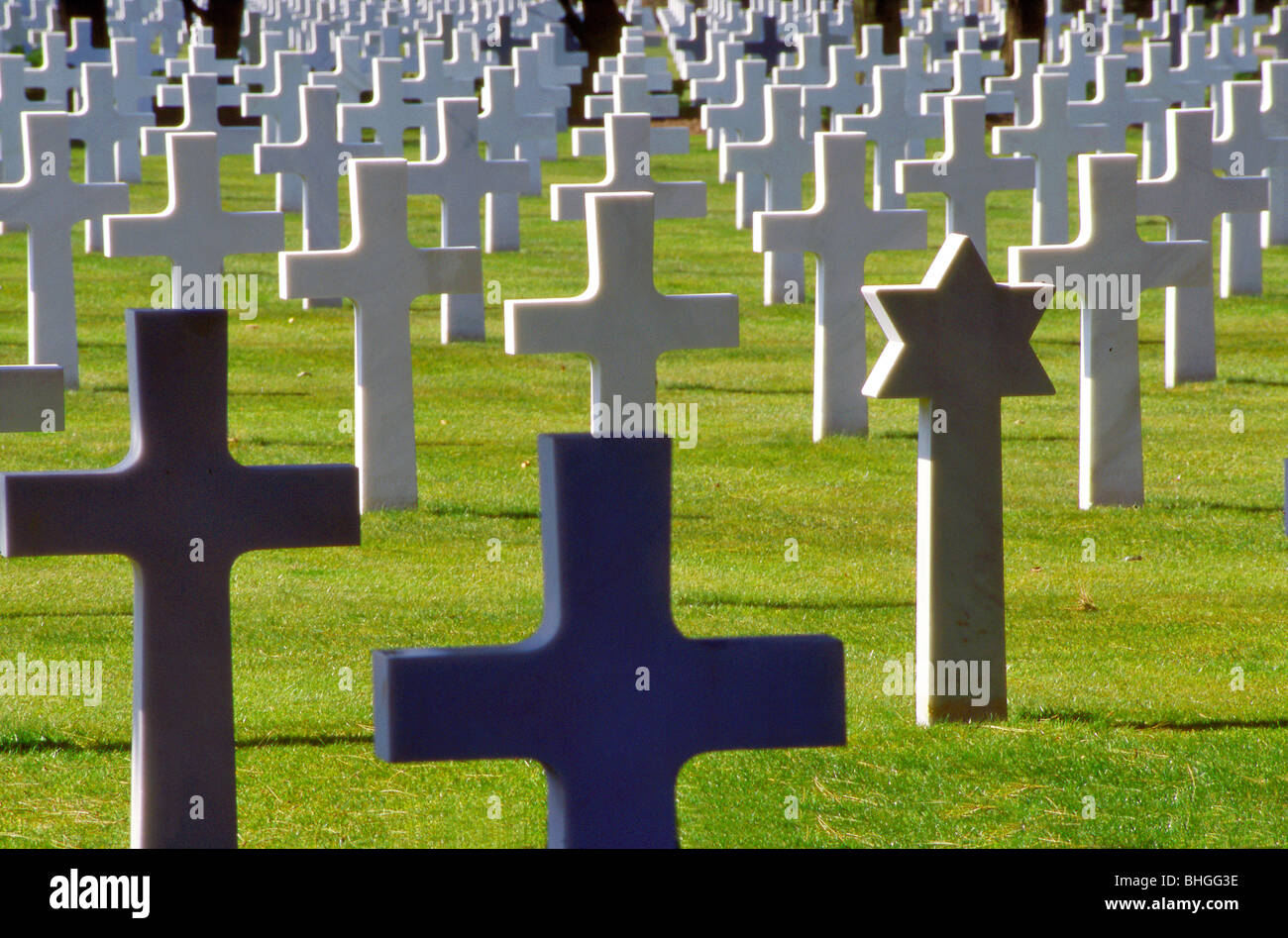 Il cimitero degli alleati in Normandia Francia Foto Stock