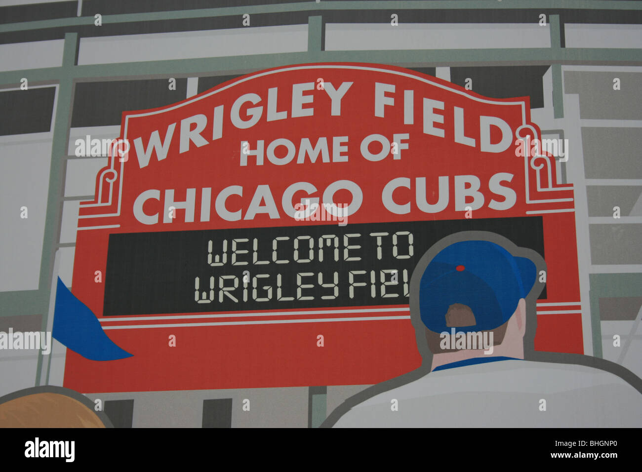 Murale interno Wrigley Field. Foto Stock