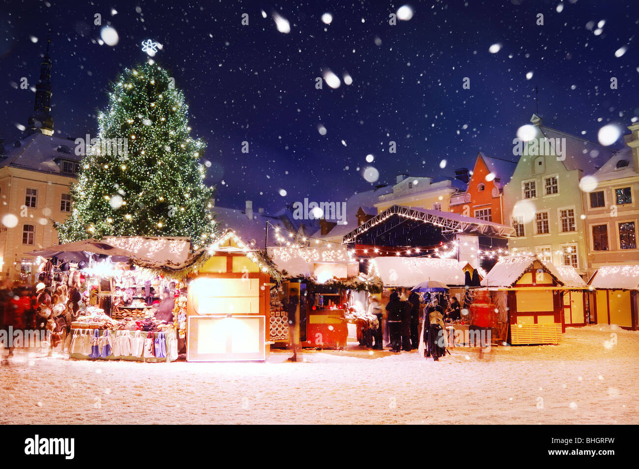 Tallinn Mercatino di Natale Foto Stock