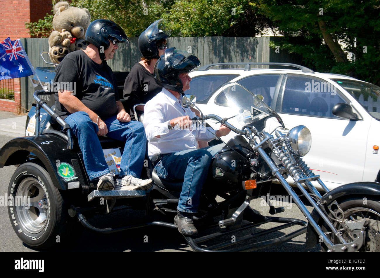 Triciclo motorizzato tour, Hobart, Tasmania, Australia Foto Stock