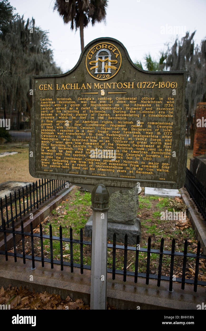 Lachlan McIntosh, della Georgia la classifica ufficiale continentale durante la Rivoluzione Americana, era figlio di Giovanni Mor Mackintosh Foto Stock