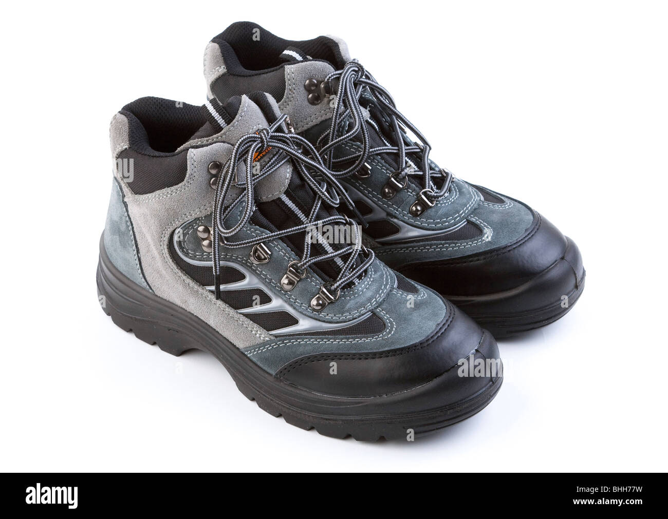 Industriali stivali di sicurezza in acciaio con puntale protettivo Foto Stock