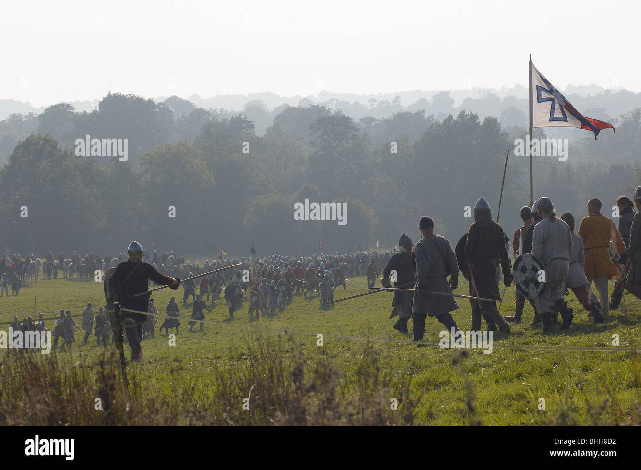 Battaglia hastings rievocazione lancia Foto Stock