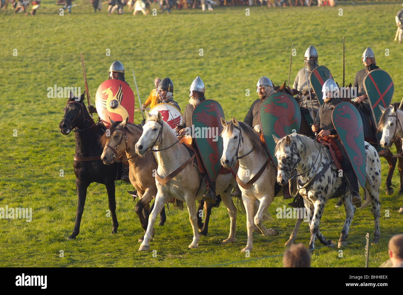 Battaglia hastings rievocazione lancia Foto Stock