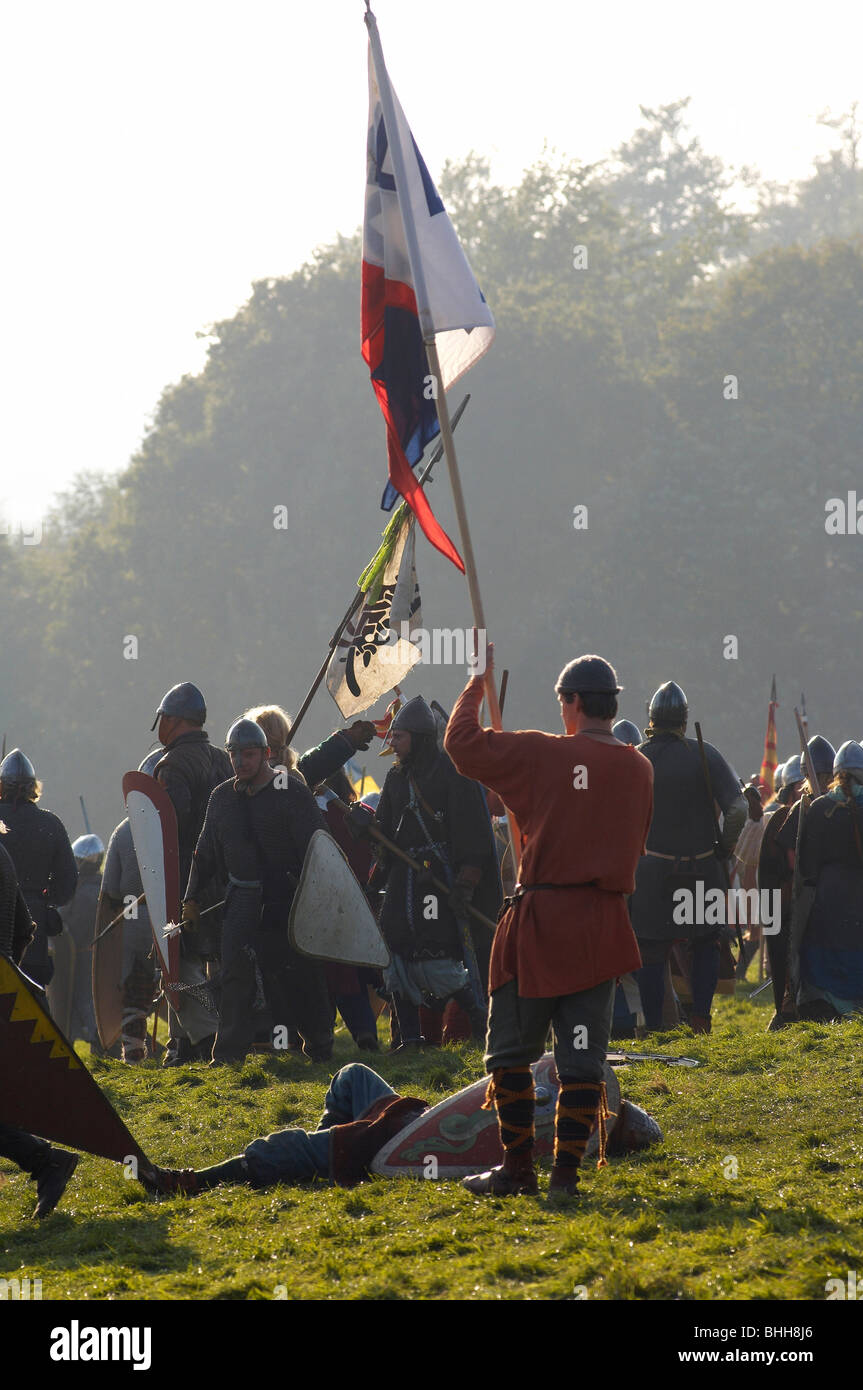 Battaglia hastings rievocazione lancia Foto Stock
