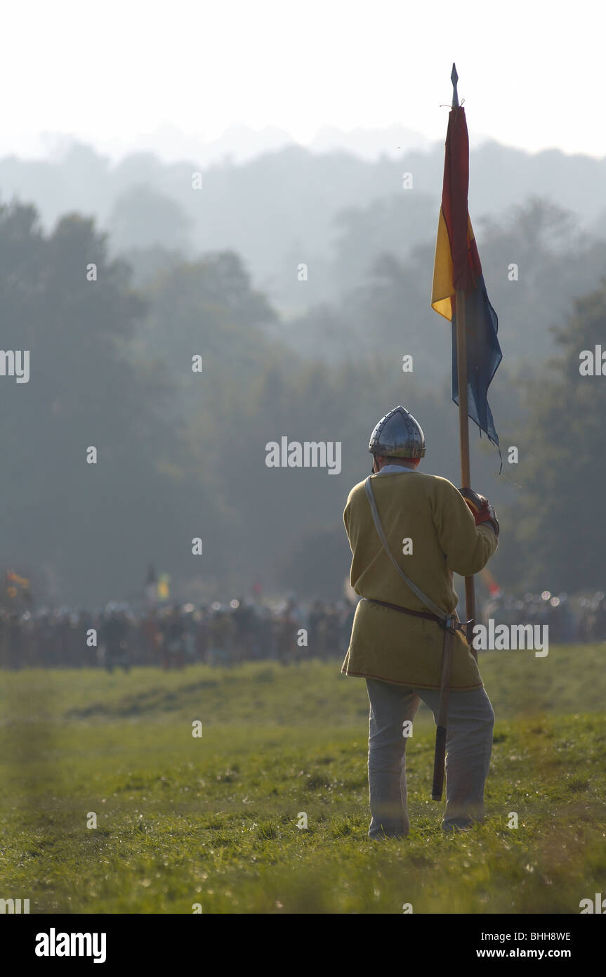 Battaglia hastings rievocazione cavalli cavallo lancia Foto Stock