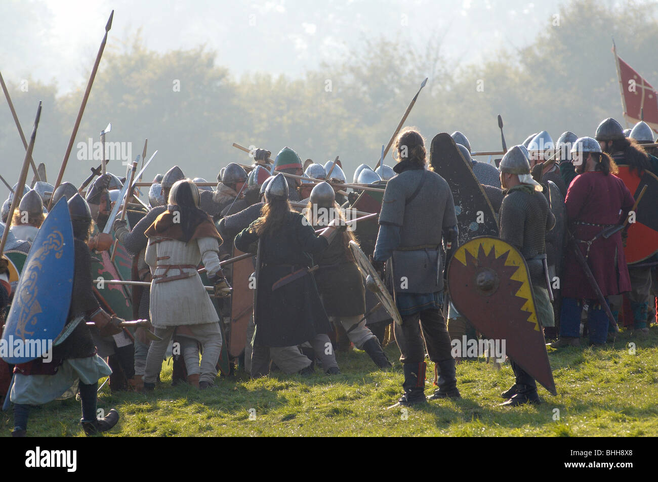 Battaglia hastings rievocazione lancia Foto Stock