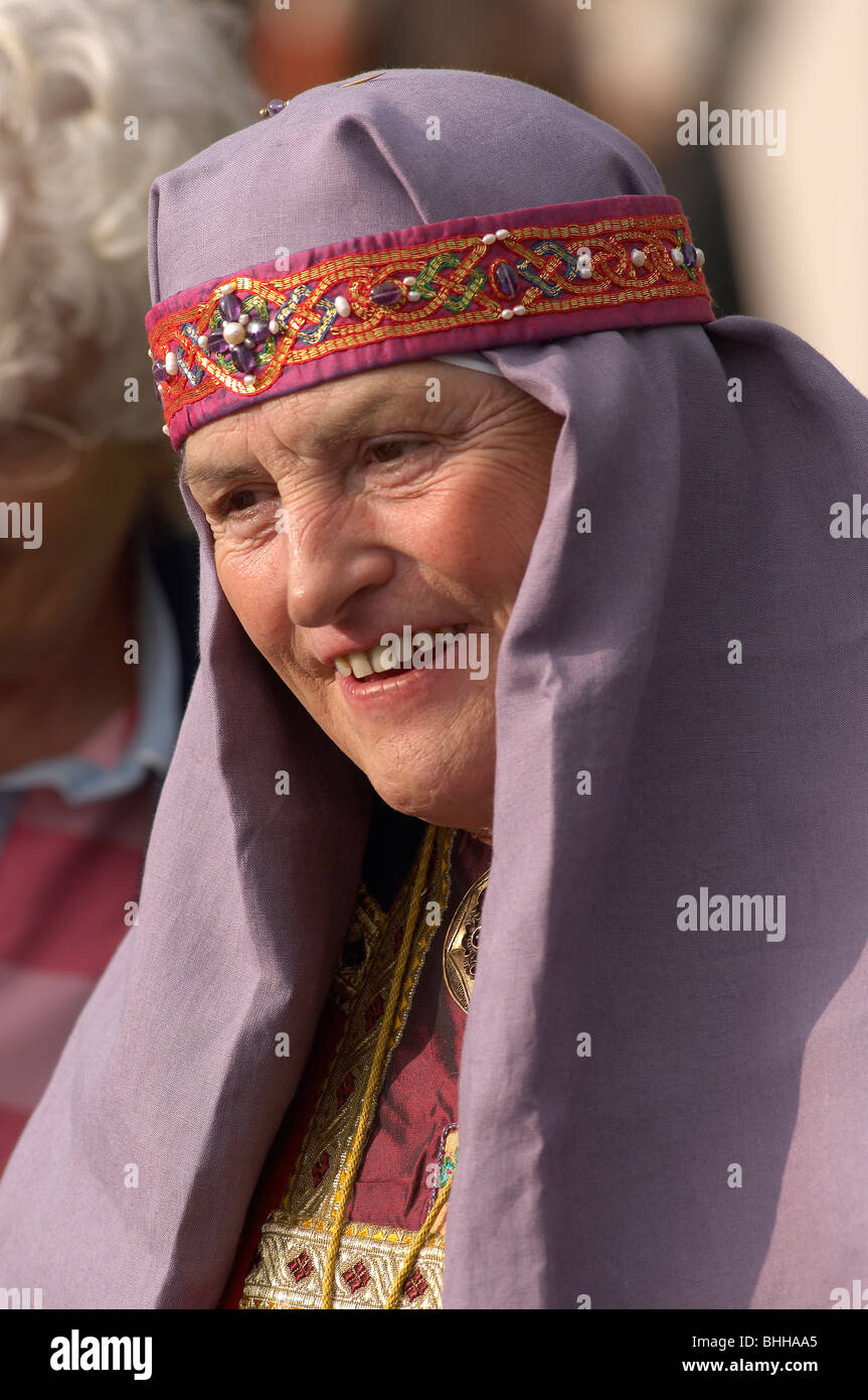 Battaglia hastings rievocazione norman lady PT Foto Stock