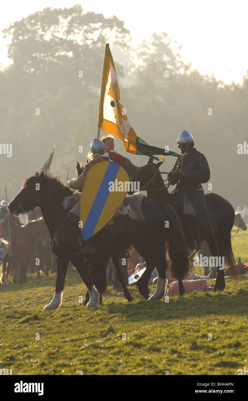 Battaglia hastings rievocazione della cavalleria normanna PT Foto Stock