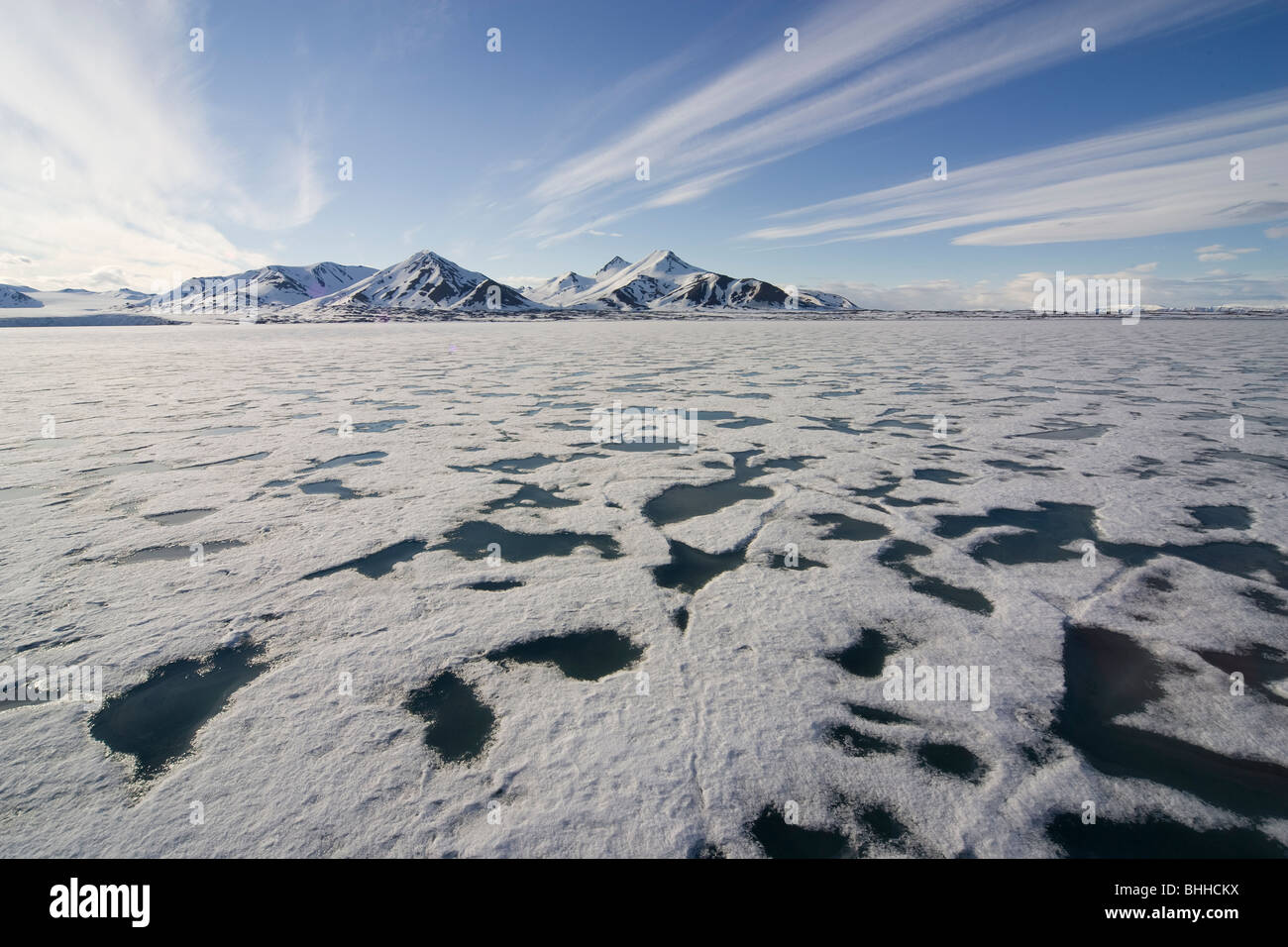 Il ghiaccio in Borebukta, Spitsbergen, Svalbard, Norvegia. Foto Stock
