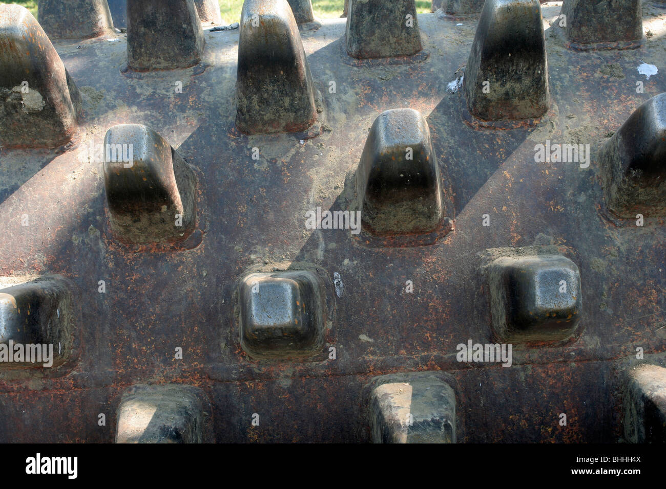 Sheepsfoot imballatore a terra per la costruzione di strade Foto Stock