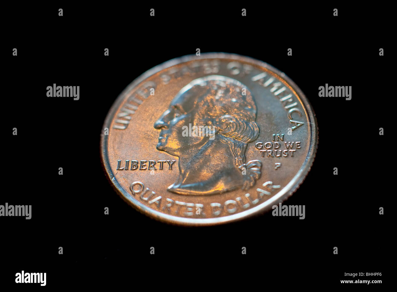 Trimestre US dollar coin Foto Stock