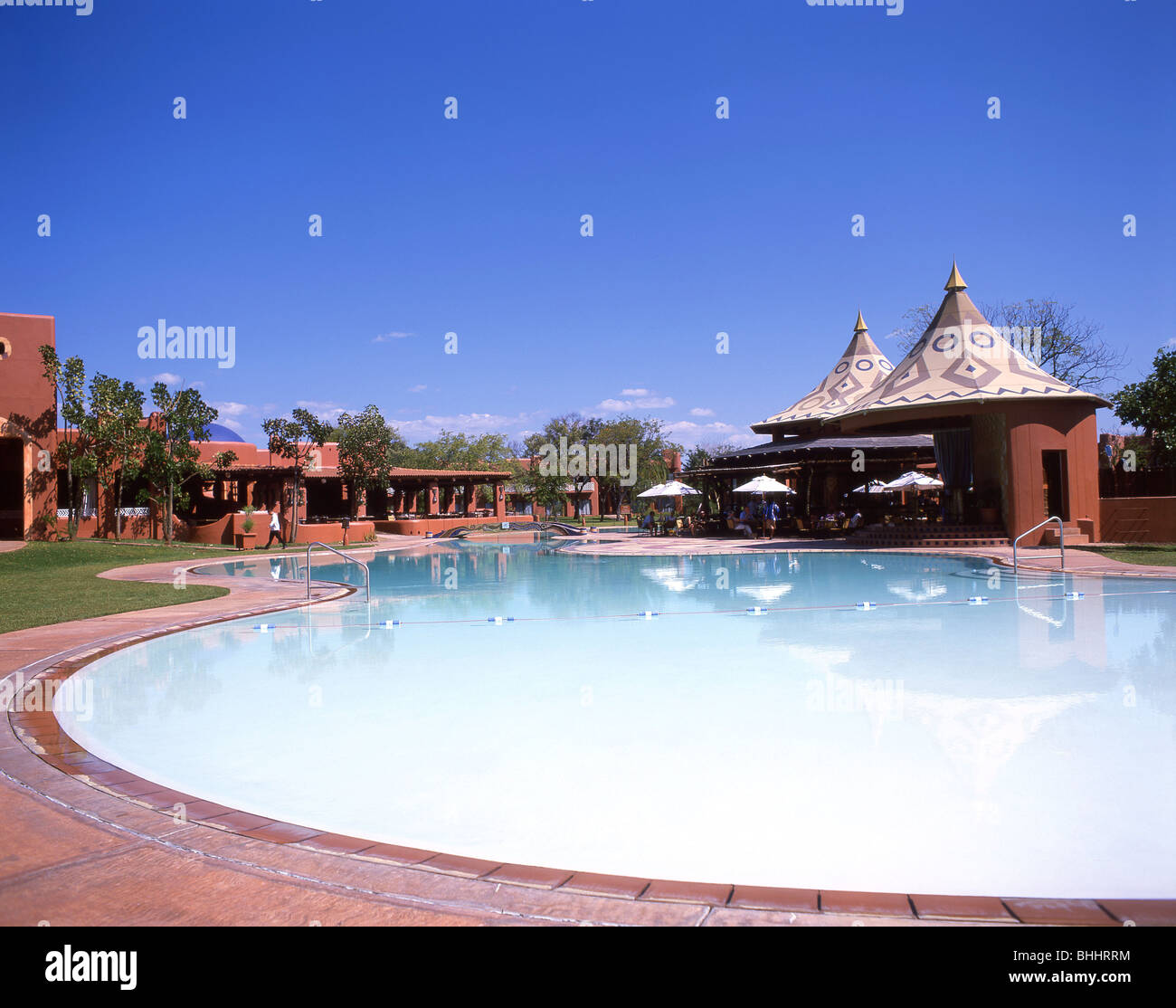 Piscina, Zambesi Sun Hotel Victoria Falls Livingstone, sud della provincia, Repubblica di Zambia Foto Stock