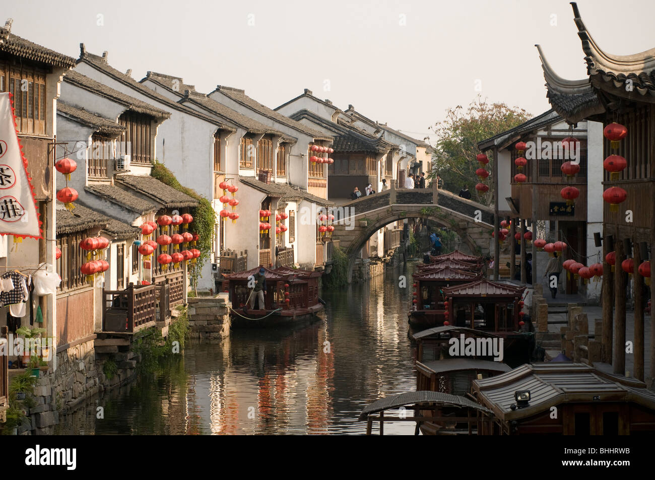 Acqua storica area di città di Suzhou, provincia dello Jiangsu, Cina e Asia Foto Stock