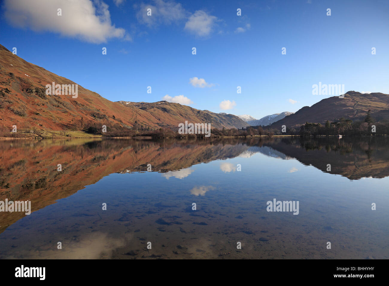 Bella giornata invernale a Ullswater, Lake District, Cumbria, Inghilterra Foto Stock