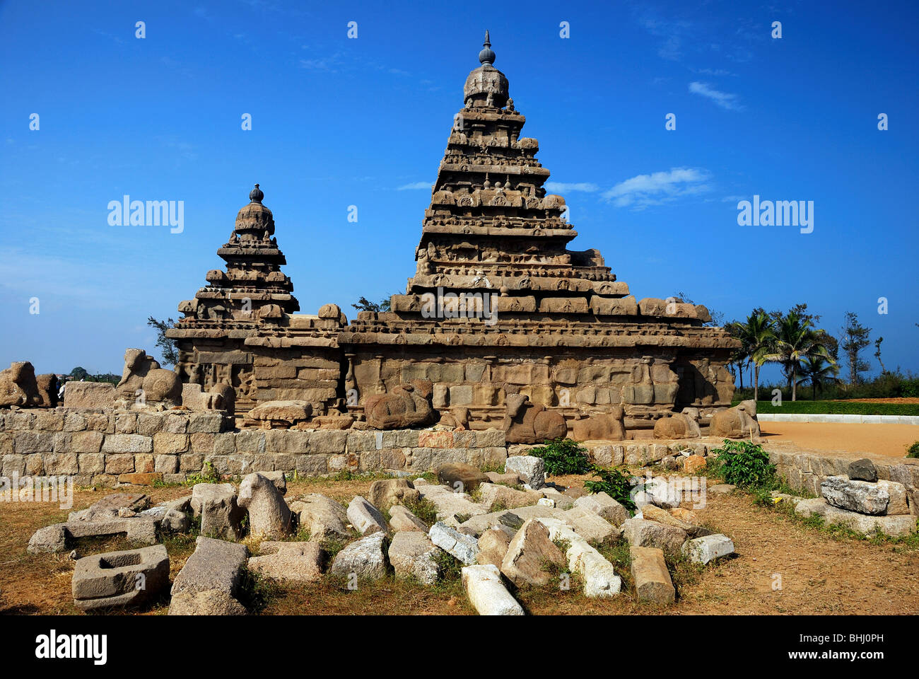 Mare Tempio Mamallapuram Madras, India Foto Stock
