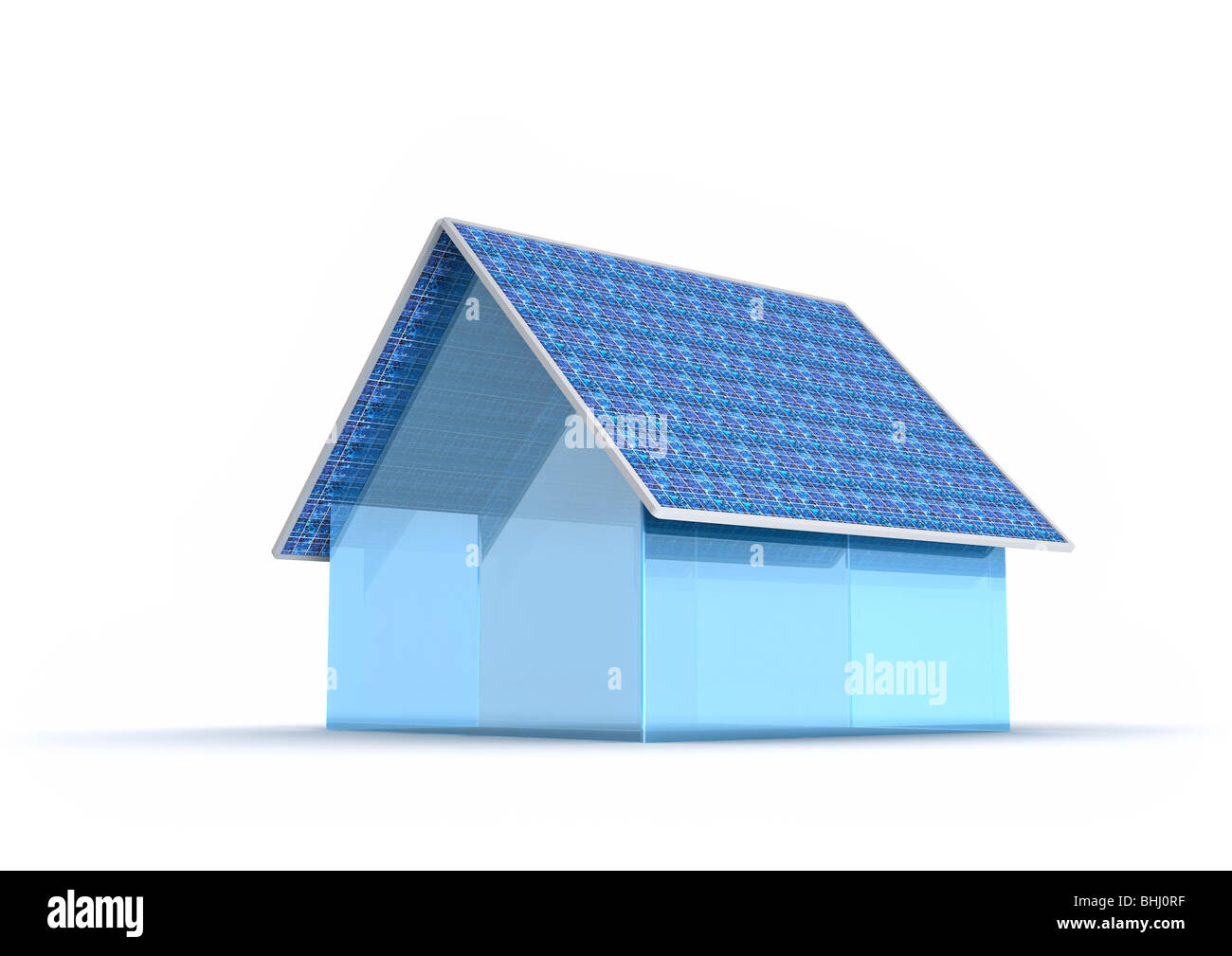 Energia solare House - Solarstrom / Solarhaus Freisteller Foto Stock