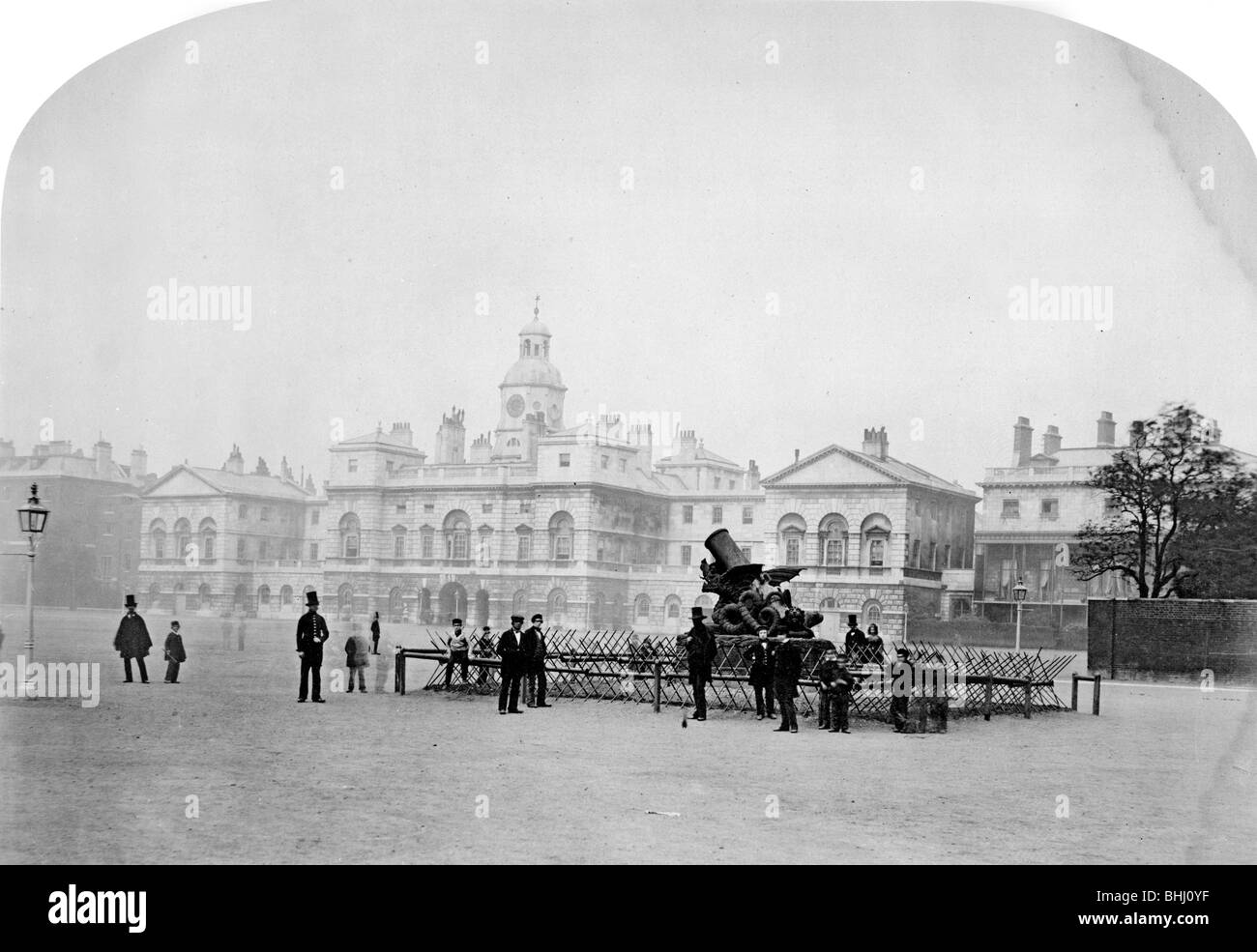 Fronte ovest di Horse Guards, Westminster, London, c1860. Artista: Roger Fenton Foto Stock
