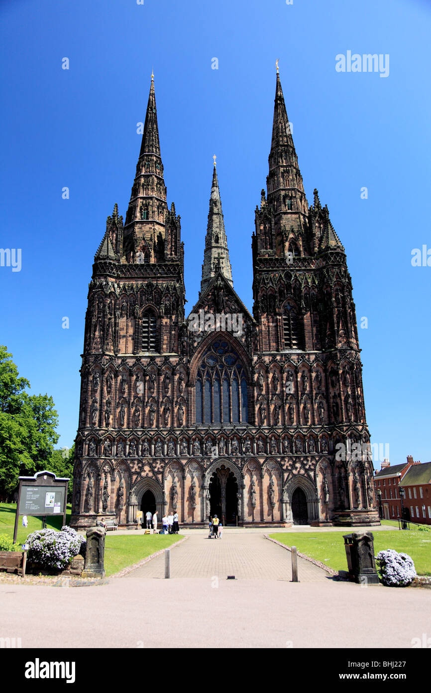 Lichfield Cathedral, Lichfield, Staffordshire Foto Stock
