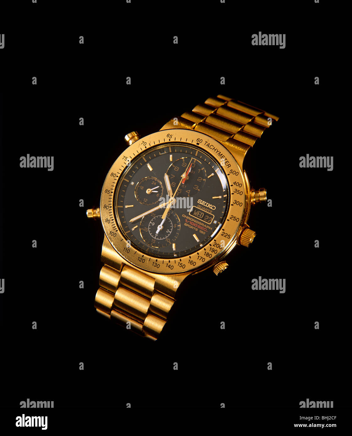 L uomo è oro Seiko watch Foto Stock