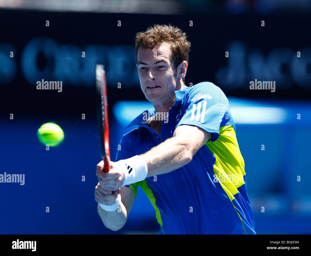 Andy Murray (GBR) presso l'Australian Open 2010 a Melbourne, Australia Foto Stock
