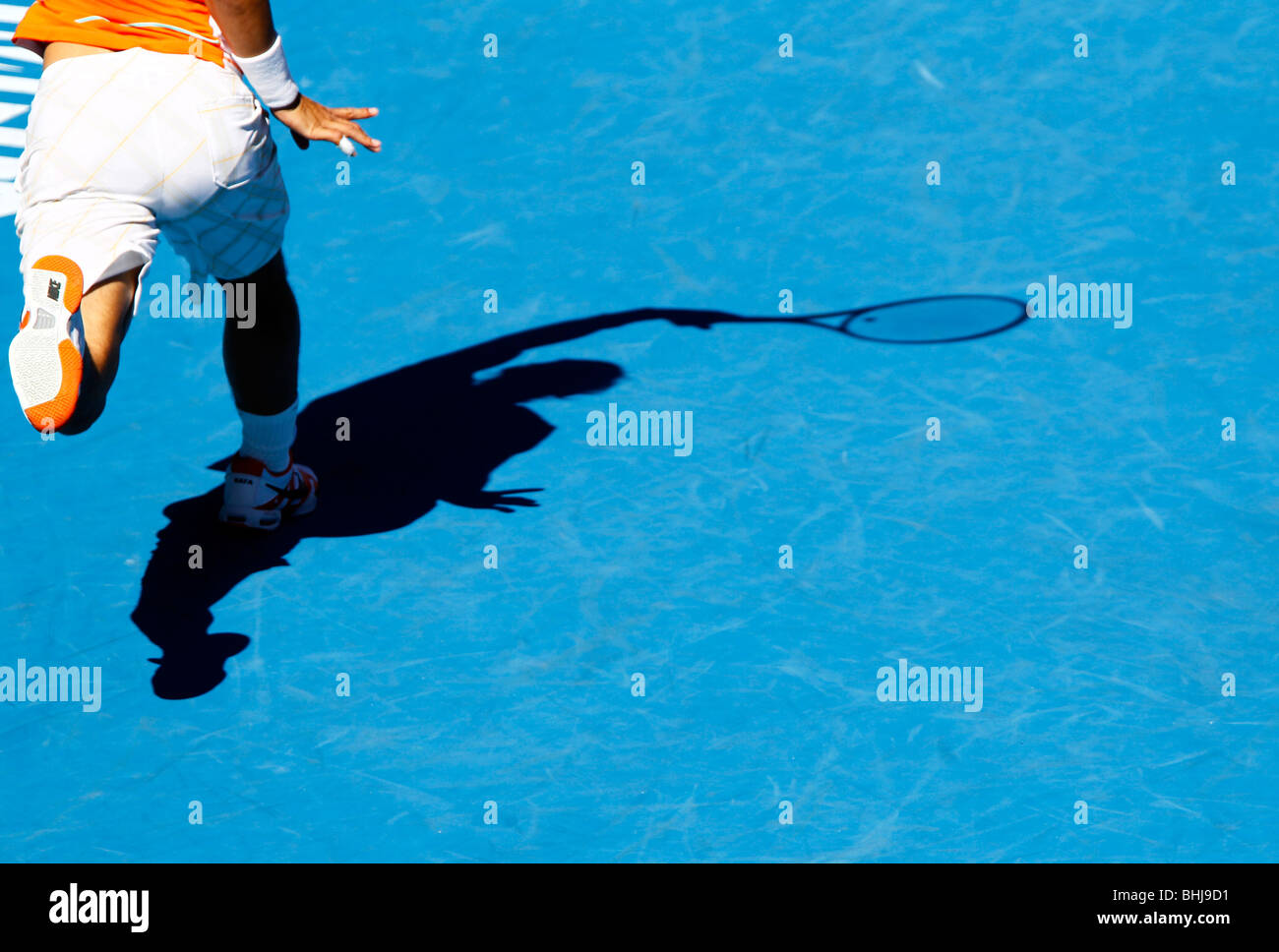 Rafael Nadal di Spagna presso l'Australian Open 2010 a Melbourne, Australia Foto Stock