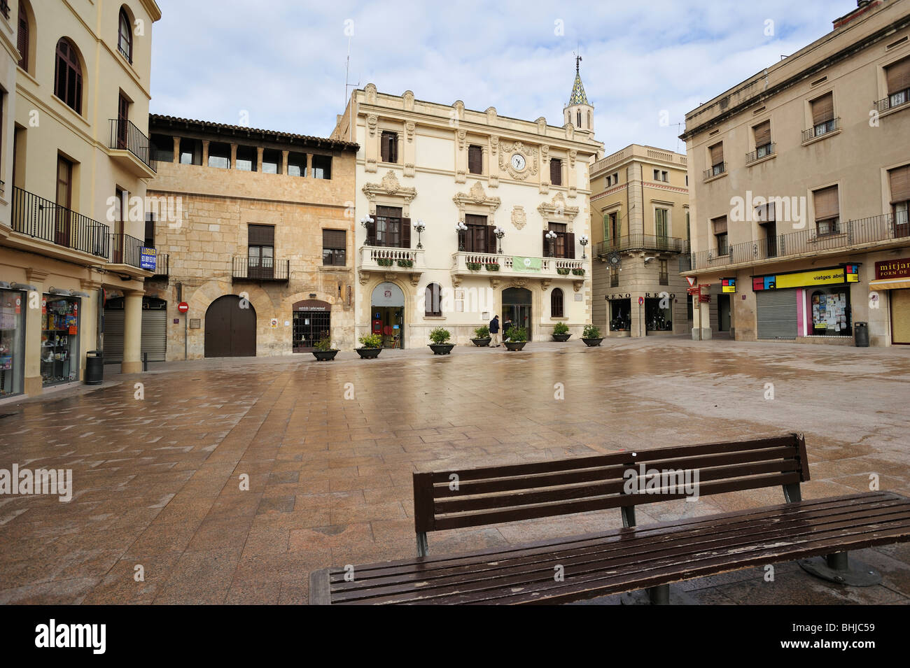 Square e il consiglio comunale, Vilafranca del Penedes. Foto Stock