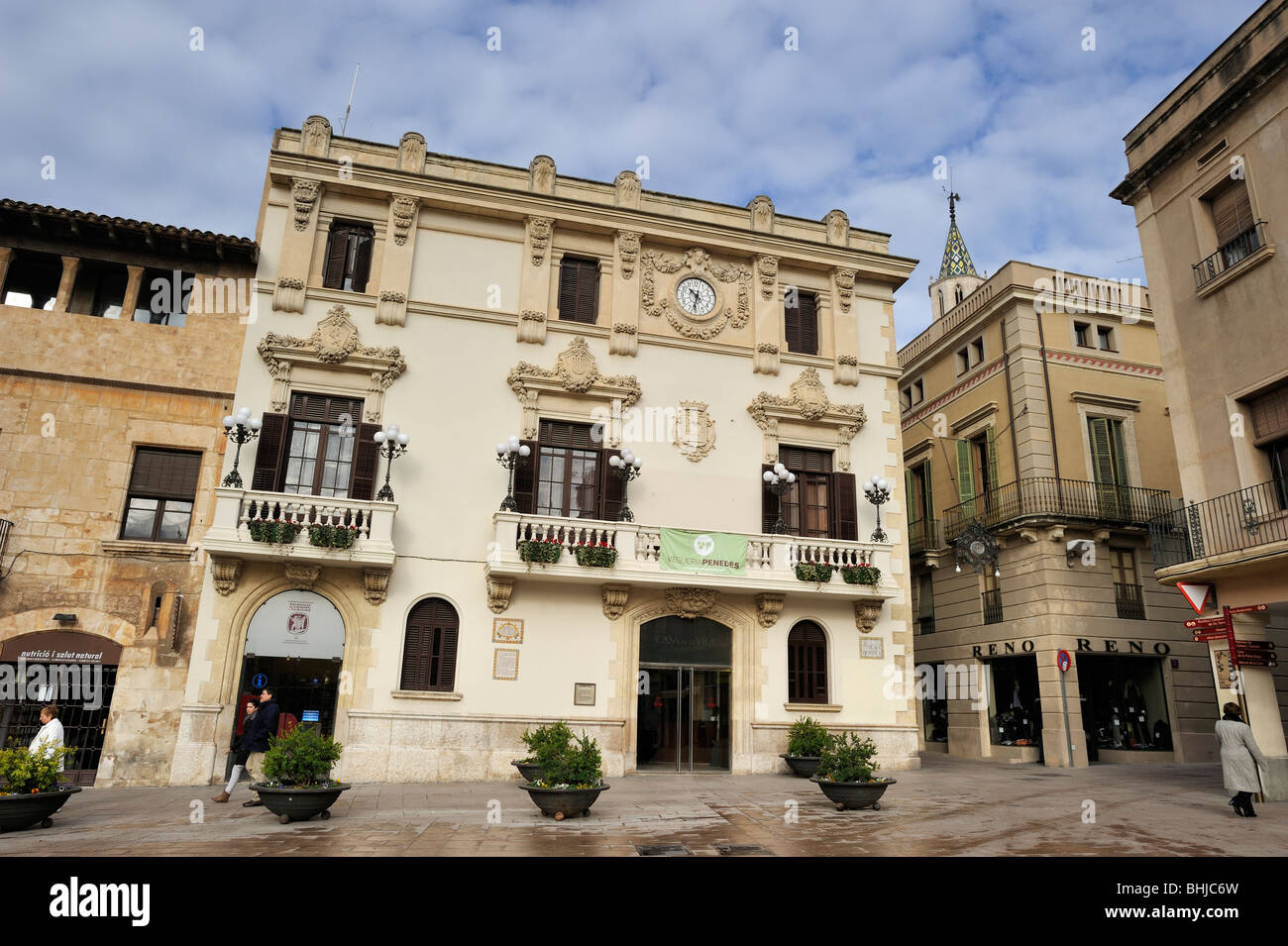 Square e il consiglio comunale, Vilafranca del Penedes. Foto Stock