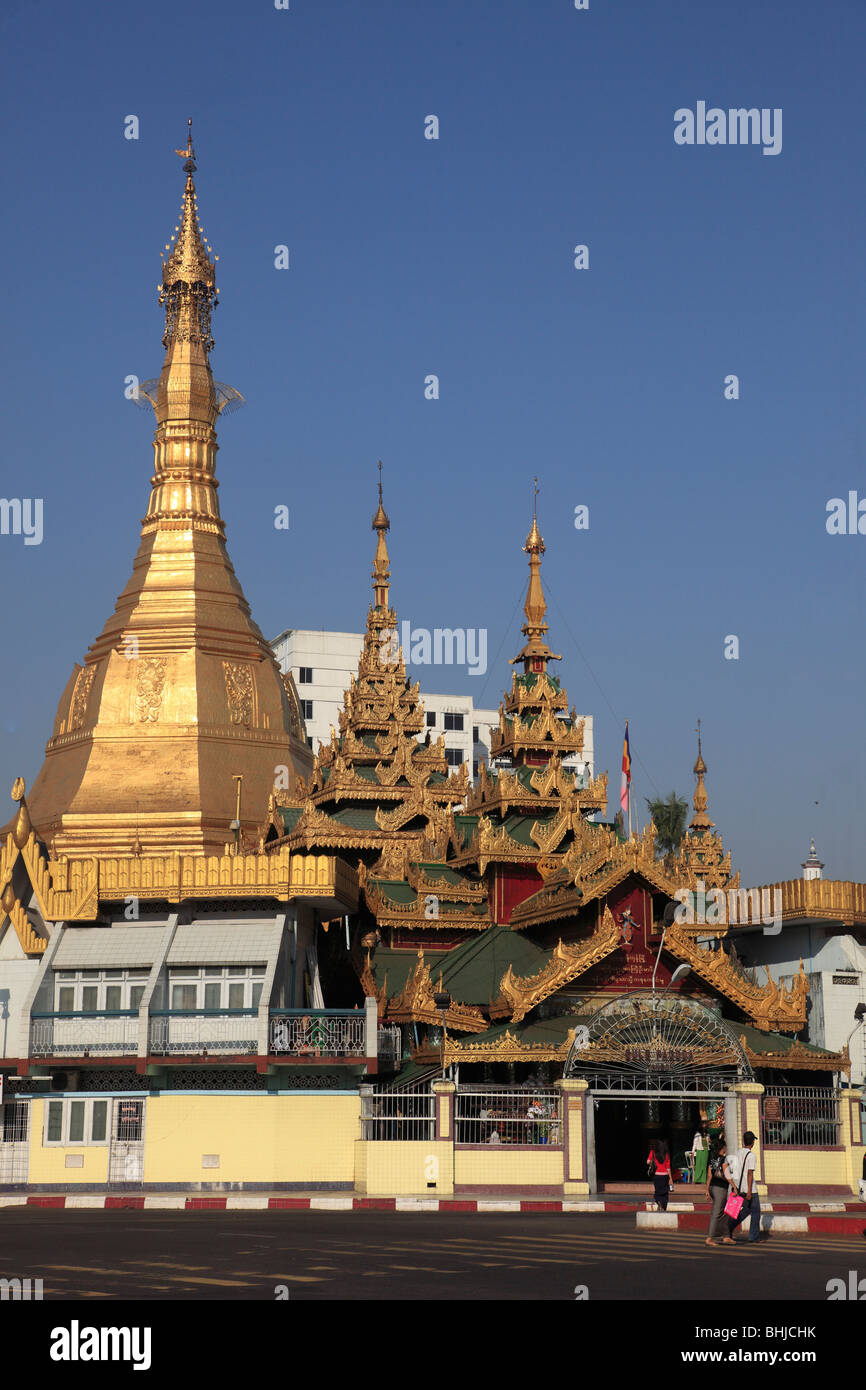 Myanmar Birmania, Yangon, Rangoon, Sule Pagoda Foto Stock