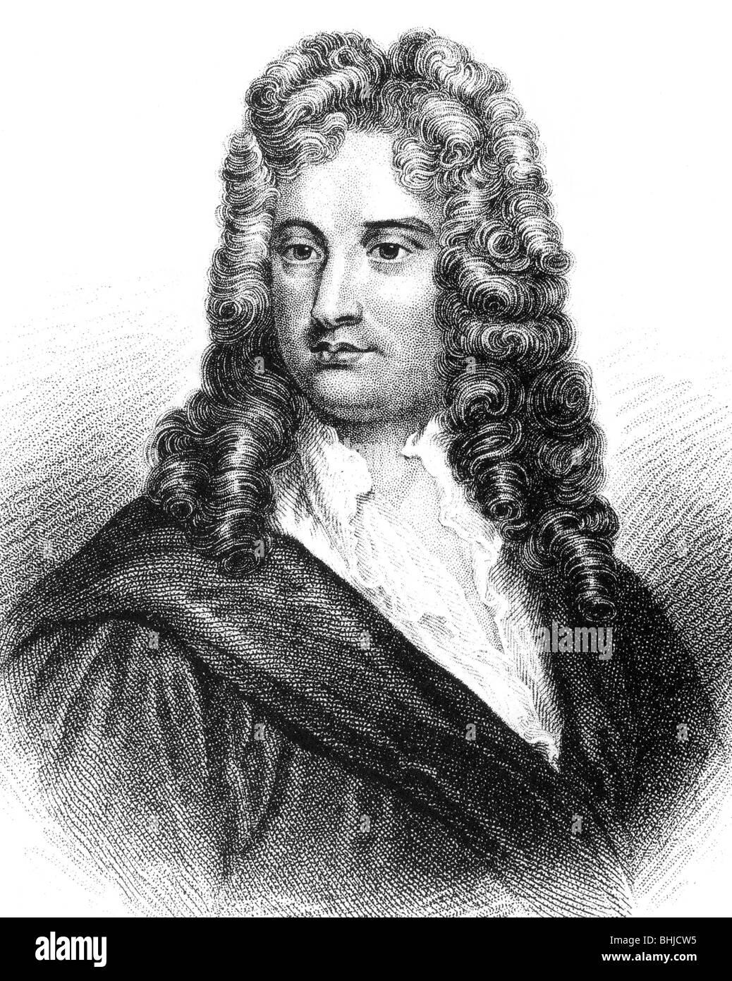 NICHOLAS ROWE - drammaturgo inglese e poeta laureato (1674-1718) che ha scritto la prima biografia di Shakespeare Foto Stock