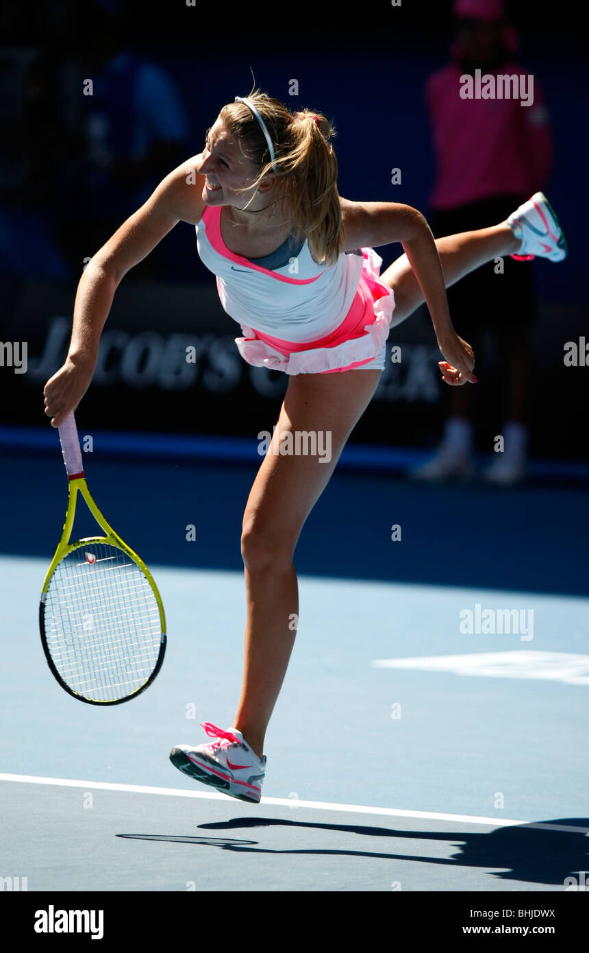 Victoria Azarenka (BLR) presso l'Australian Open 2010 a Melbourne, Australia Foto Stock