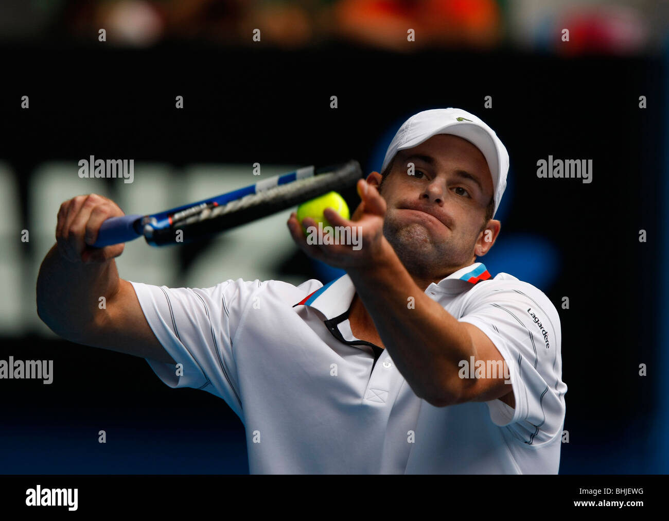 Andy Roddick (USA) presso l'Australian Open 2010 a Melbourne, Australia Foto Stock