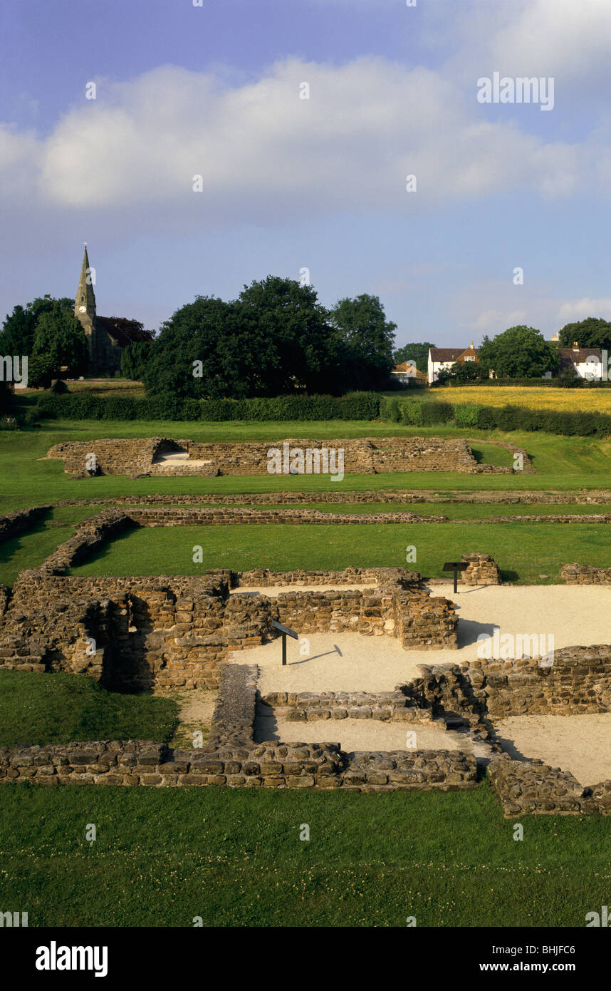 Parete sito romano (Letocetum), Staffordshire, 1998. Artista: sconosciuto Foto Stock