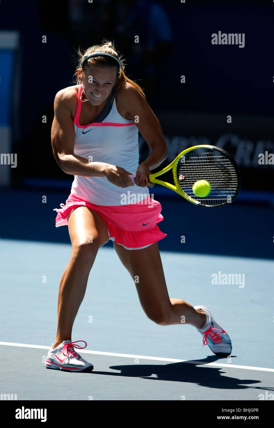 Victoria Azarenka (BLR) presso l'Australian Open 2010 a Melbourne, Australia Foto Stock