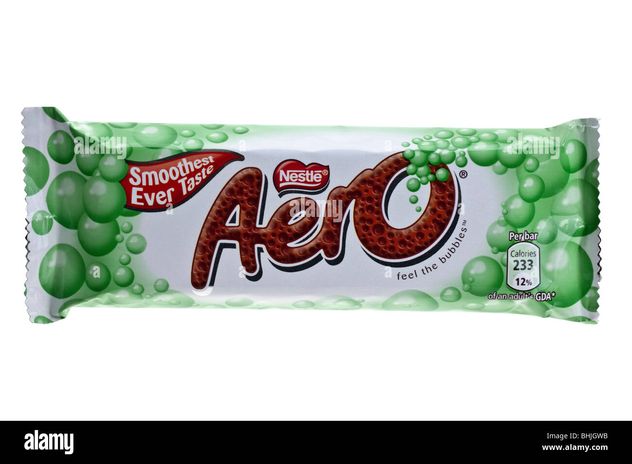 Bar di Nestlé Aero menta cioccolato al latte Foto Stock