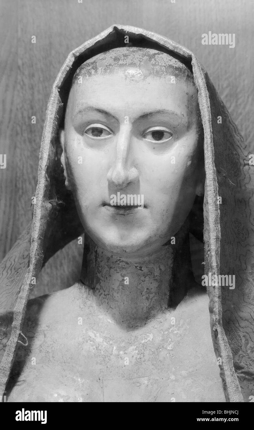 Royal funerale effige di Anna di Danimarca, l'Abbazia di Westminster, Londra, 1945-1980. Artista: Eric de Maré Foto Stock