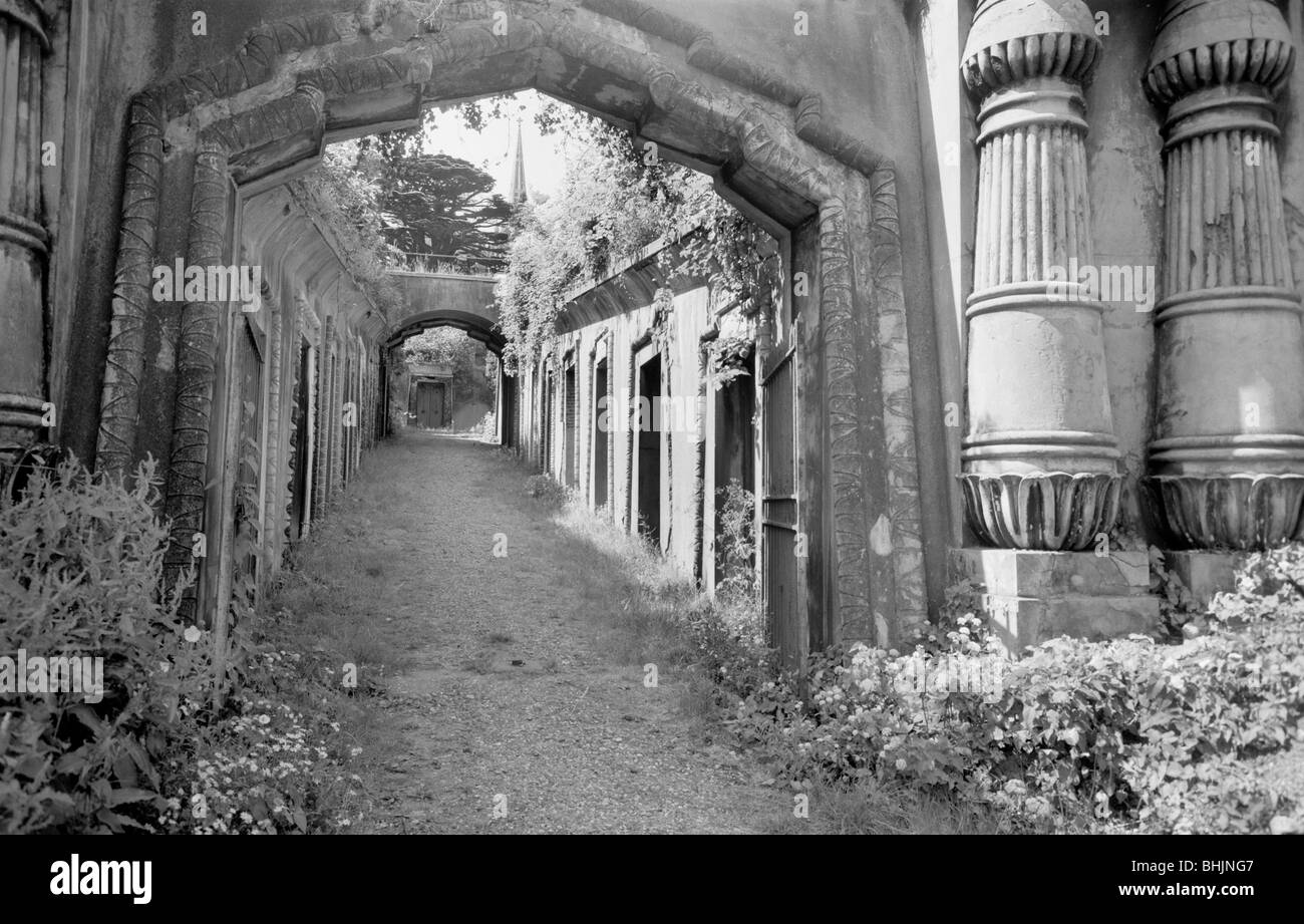 L'Egiziano Avenue, il cimitero di Highgate, Londra, 1945-1980. Artista: Eric de Maré Foto Stock