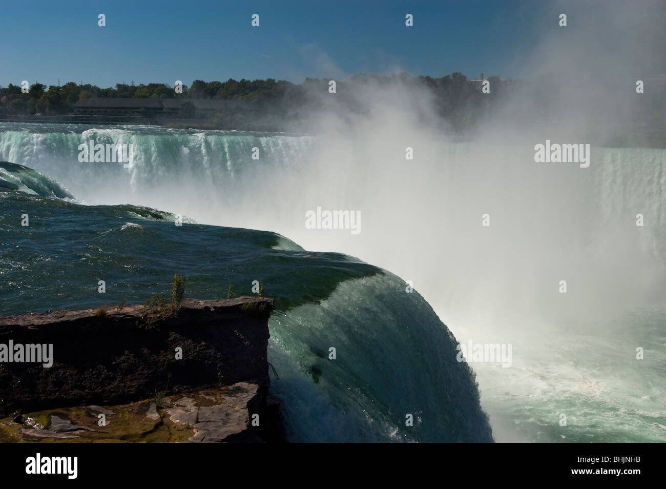 Cascate Horseshoe come si vede dalle Cascate del Niagara State Park, NY, STATI UNITI D'AMERICA Foto Stock