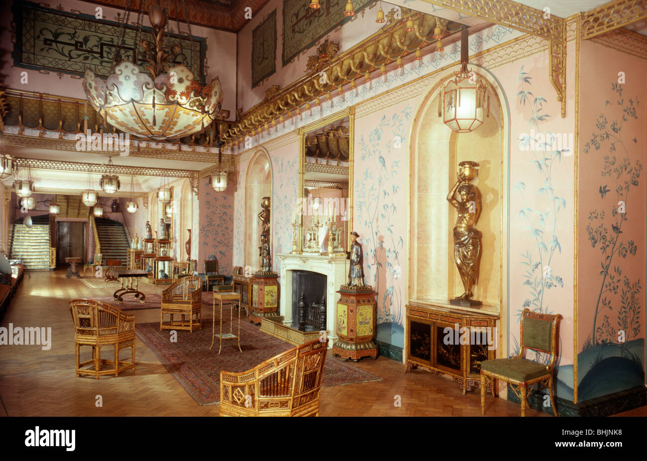 Interno, Royal Pavilion, Brighton East Sussex, 1960s. Artista: Eric de Maré Foto Stock