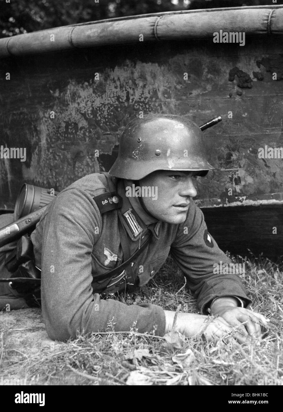Nazismo / nazionalsocialismo, militare, Wehrmacht, esercito, pioniere dell'assalto tedesco della 3rd Company / Pionierlehrbataillon 1 durante una manovra, 1940/1941, Foto Stock