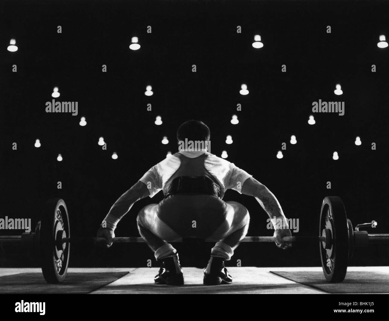 sport, sollevamento pesi, atleta pesante, circa 1970s, Foto Stock