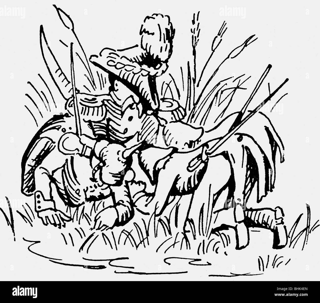 Wrangel, Friedrich Heinrich conte di, 13.4.1784 - 1.11.1877, prussiano generale, caricatura, Wrangel raccolto erba ', disegno, 'Kladderadatsch', 1848, , Foto Stock