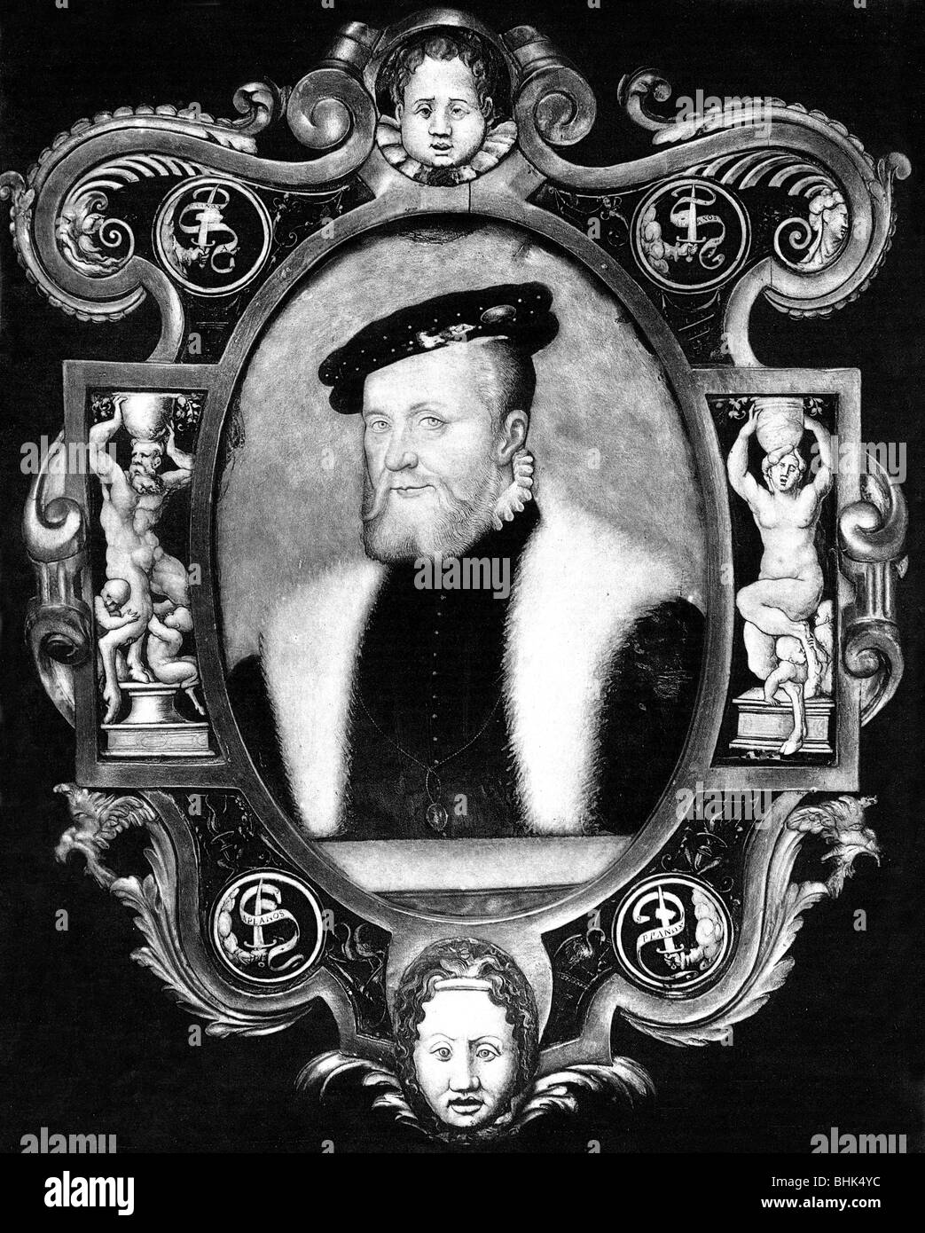 Montmorency, duca di Anna, 15.3.1493 - 12.11.1567, politiciano francese, in miniatura di Leonard Limosin, 1556, Foto Stock
