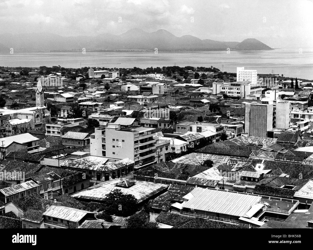 Geografia / viaggio, Repubblica di Nicaragua, Managua, vista città / città, vista della città dalla Banca Centrale, 1978, Foto Stock