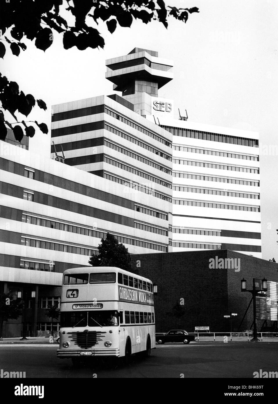 Geografia / viaggio, Germania, Berlino Ovest, edifici, costruzione della stazione radio Free Berlin (Sender Freies Berlin), 1963, Foto Stock