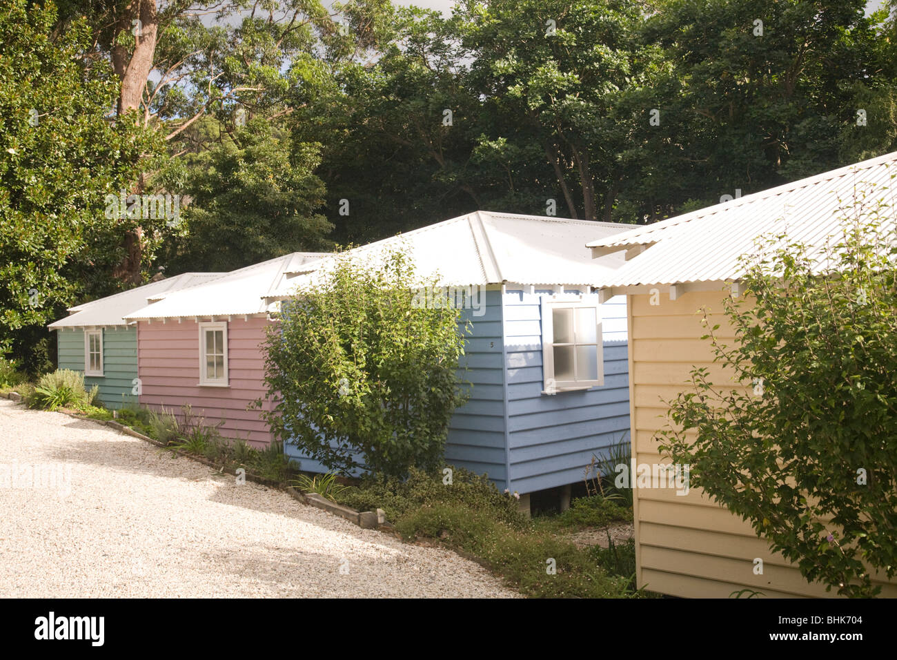 Hyams beach cottages ho nJervis Bay, Nuovo Galles del Sud, Australia Foto Stock