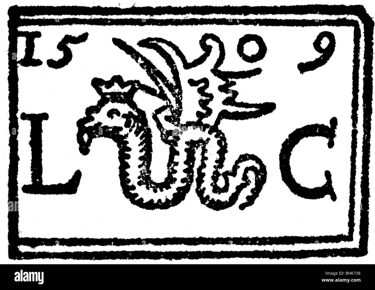 Cranach, Lucas the Elder, 1472 - 16.10.1553, pittore e illustratore tedesco, segno, 1509, Foto Stock