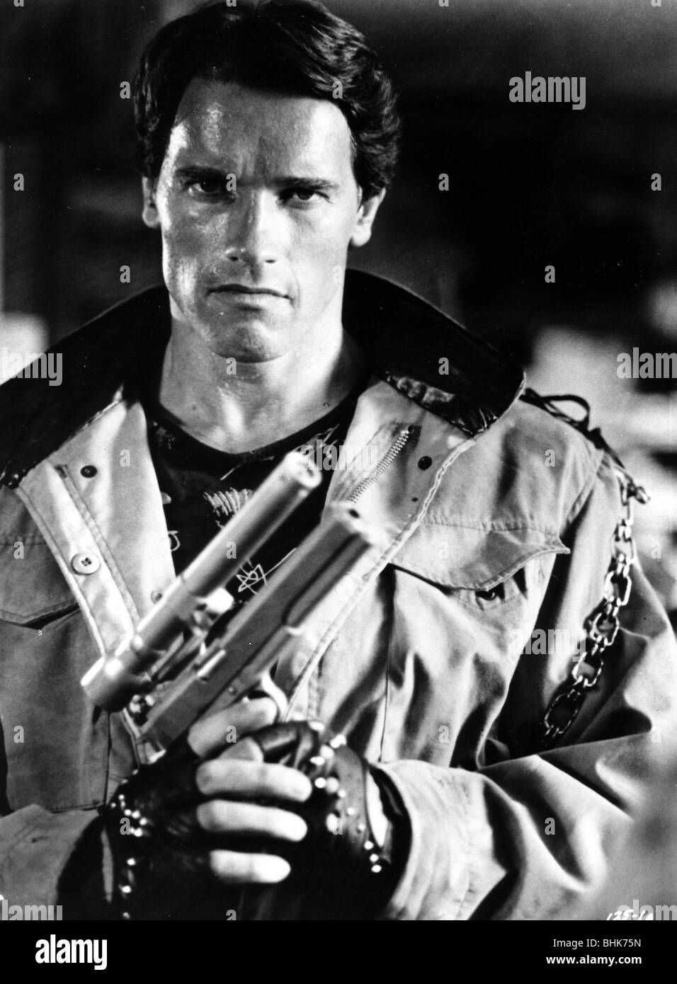 Arnold Schwarzenegger, 1984. Artista: sconosciuto Foto Stock