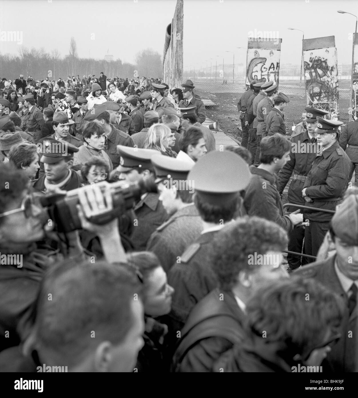 Caduta del muro di Berlino in 1989, Potsdamer Platz Foto Stock